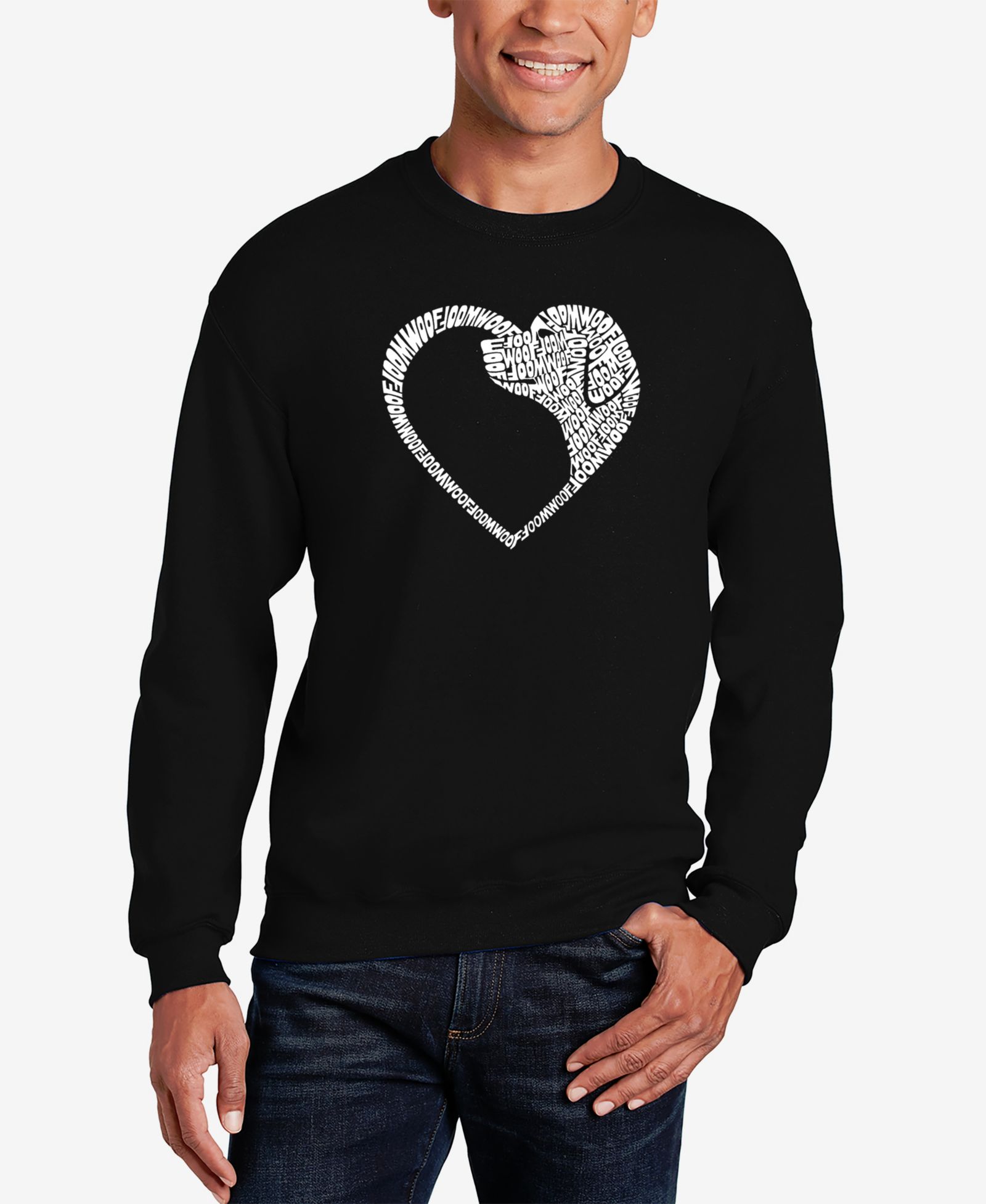LA Pop Art мужской свитшот Crewneck Dog Heart Word Art