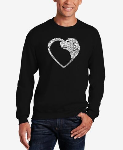 LA Pop Art мужской свитшот Crewneck Dog Heart Word Art
