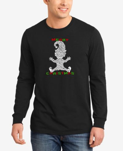 Мужская футболка LA Pop Art Christmas Elf Word Art Long Sleeve