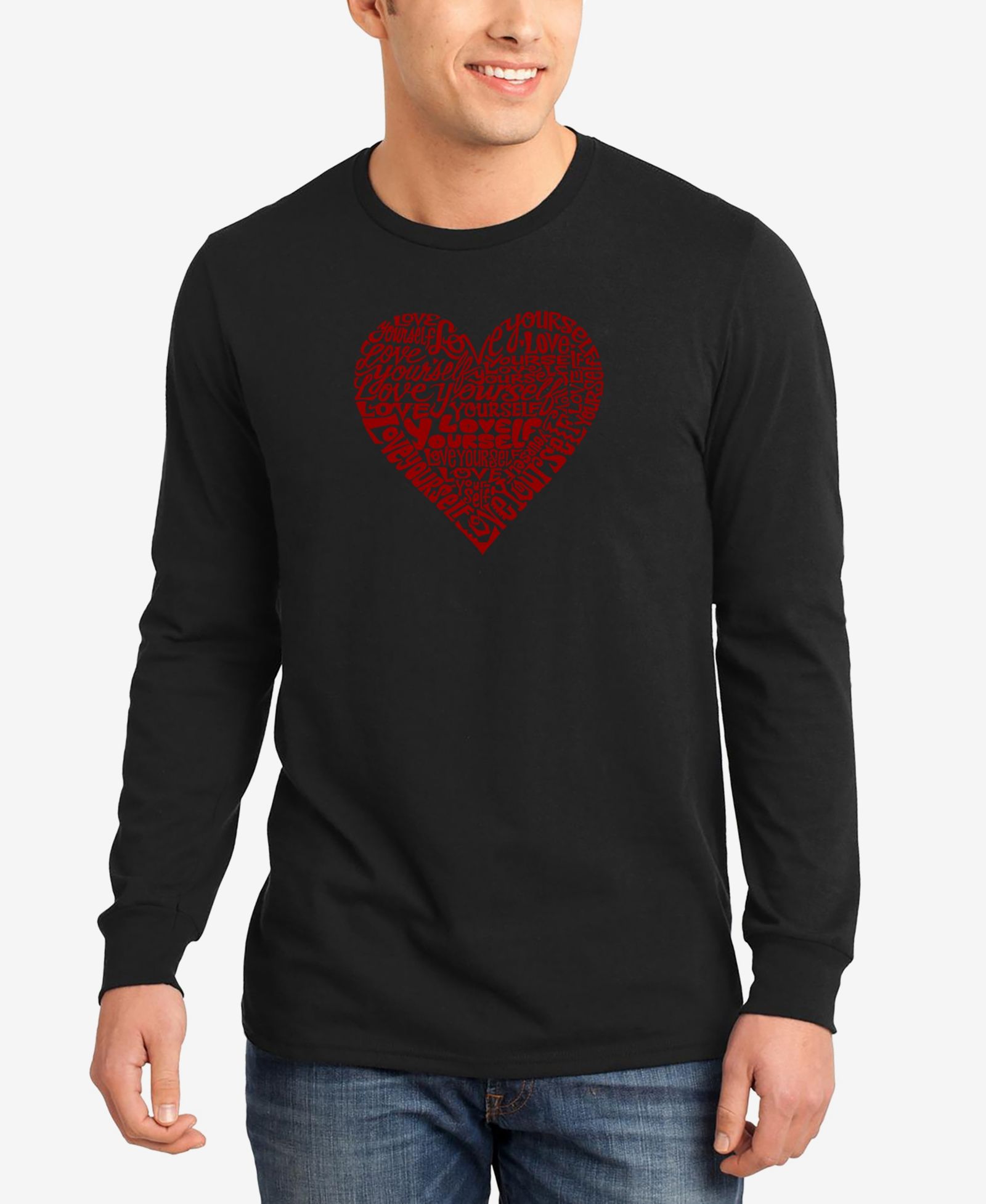 Мужская футболка LA Pop Art Love Yourself Word Art с длинным рукавом