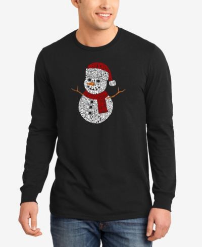 Мужская футболка LA Pop Art Christmas Snowman Word Art Long Sleeve