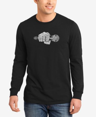 LA Pop Art Men's 90's Rappers Word Art Long Sleeve T-shirt