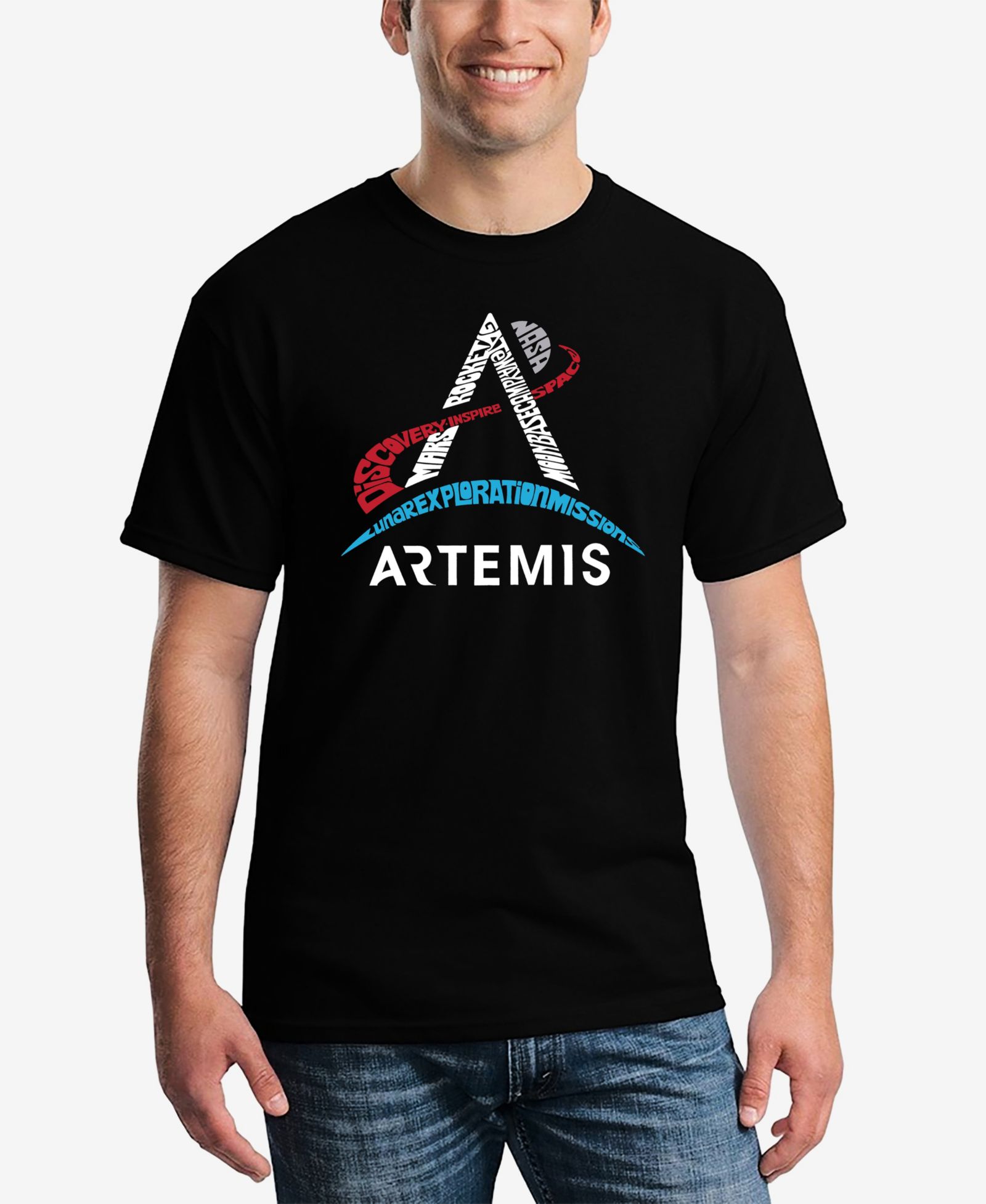 LA Pop Art Мужская футболка с принтом NASA Artemis Logo