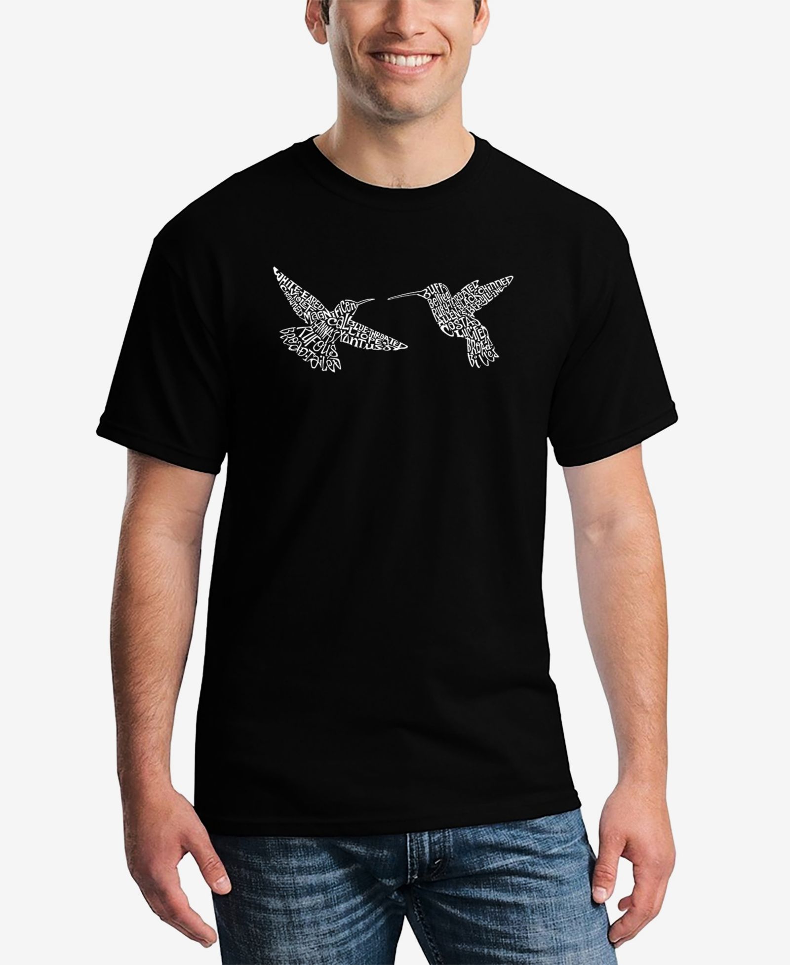 Мужская футболка LA Pop Art Hummingbirds Printed Word Art