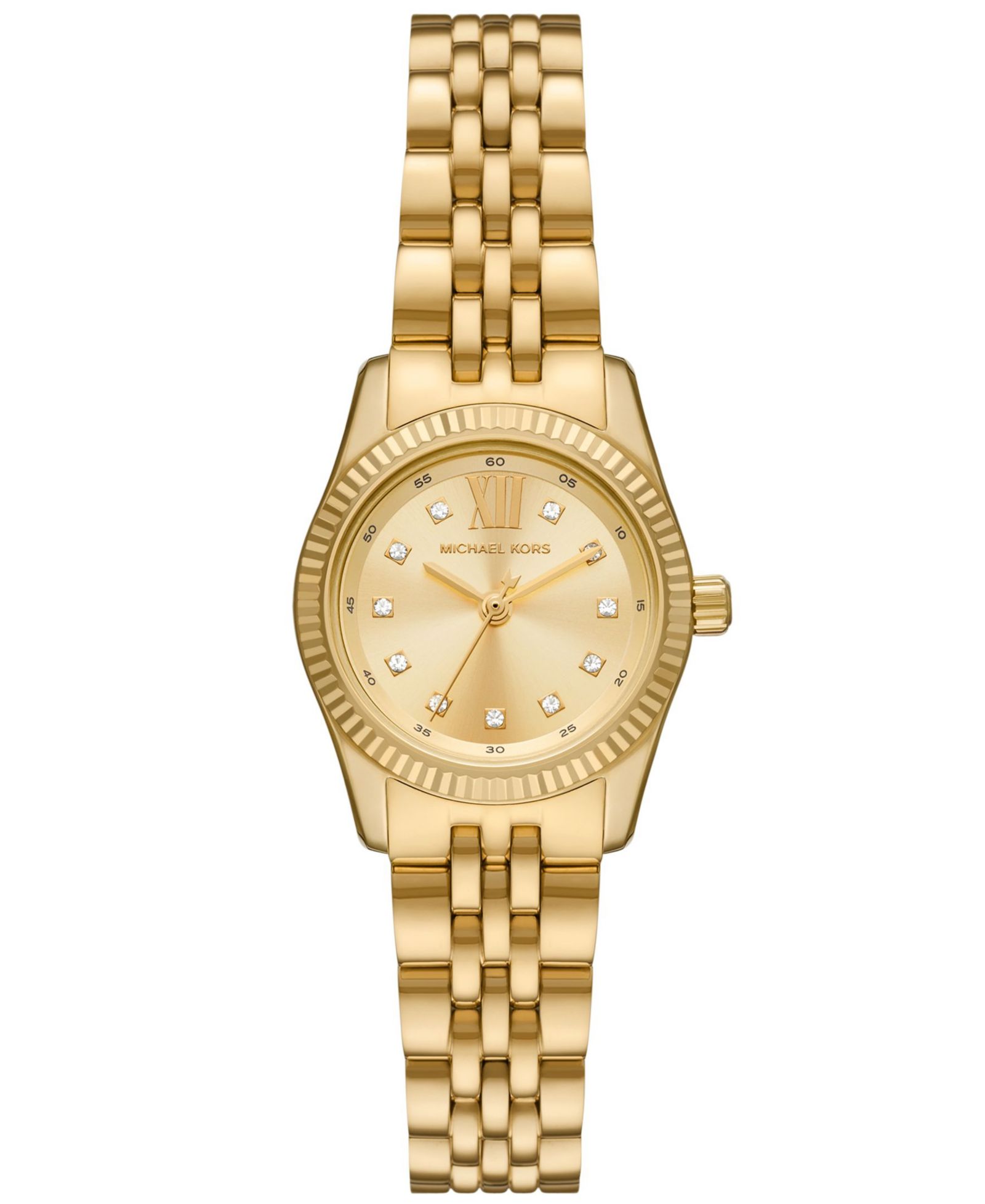 Часы Michael Kors Women's Lexington Three-Hand Gold-Tone Stainless Steel 26mm