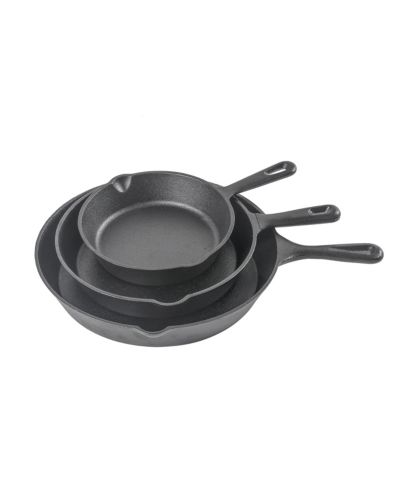 COMMERCIAL CHEF Cast Iron 3-Piece Skillet 1 Set