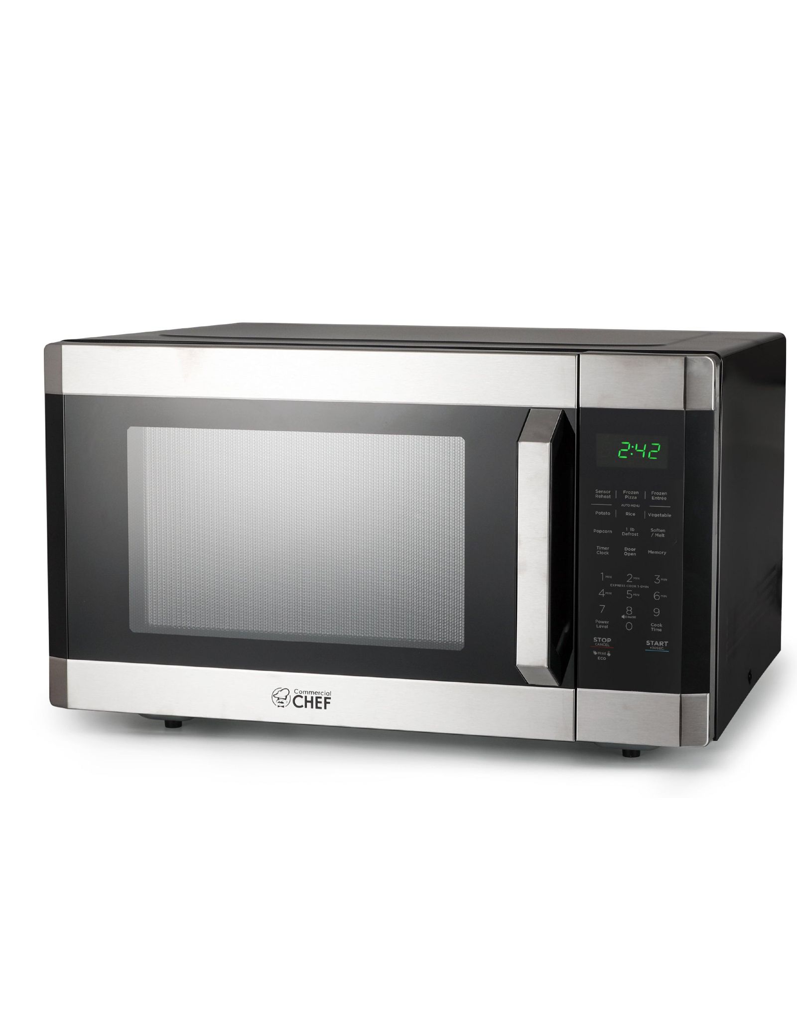 Commercial Chef Stainless Steel 1.6 cu.ft. Touch Control Digital Display Microwave
