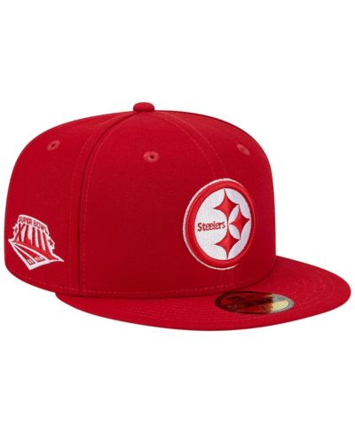 Мужская кепка New Era Scarlet Pittsburgh Steelers Super Bowl XLIII Main Patch 59FIFTY Fitted