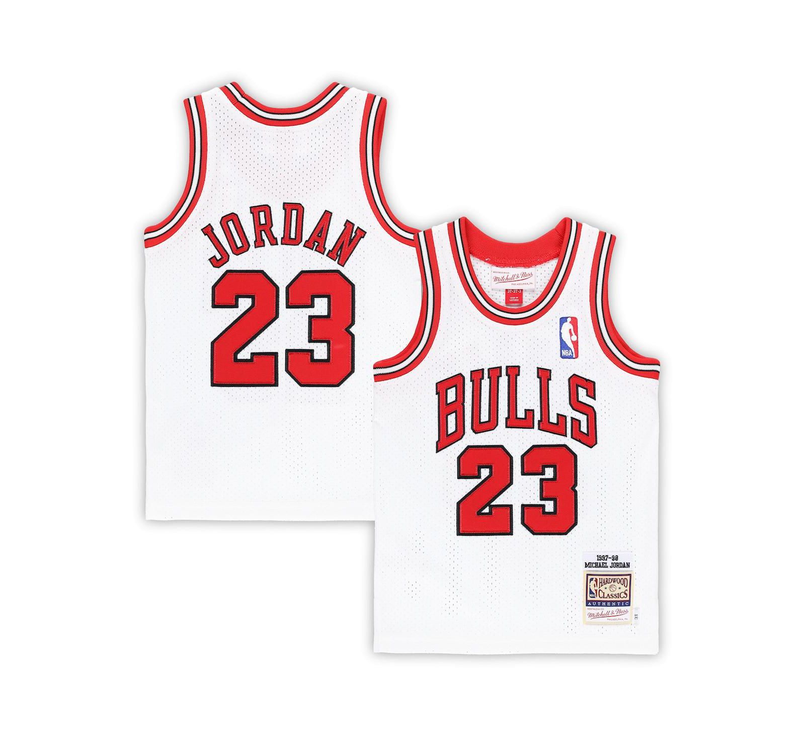Детская джерси Mitchell & Ness Michael Jordan White Chicago Bulls 1997/98 Hardwood Classics Authentic