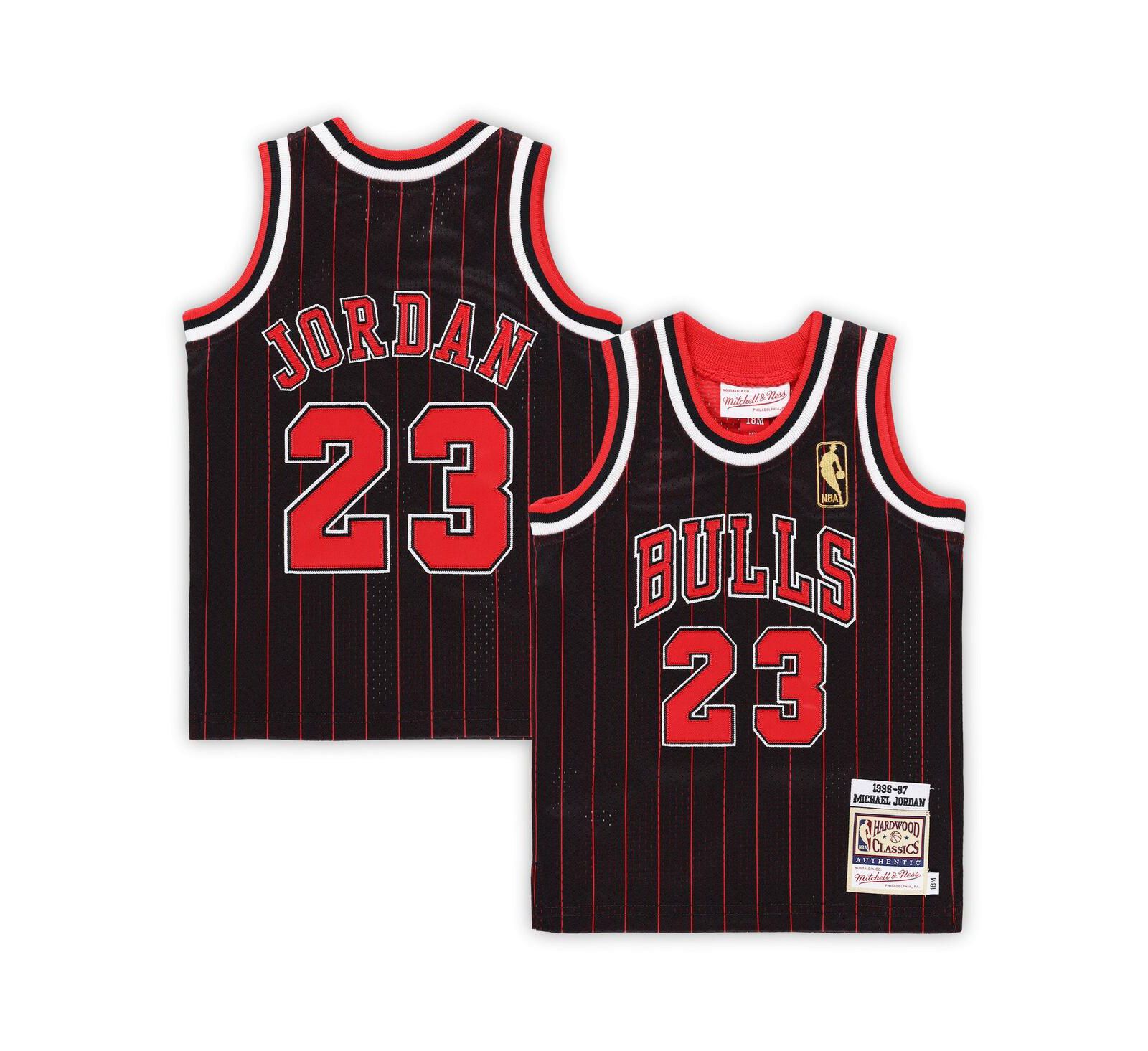 Детская джерси Mitchell & Ness Michael Jordan Black Chicago Bulls 1996/97 Hardwood Classics Authentic