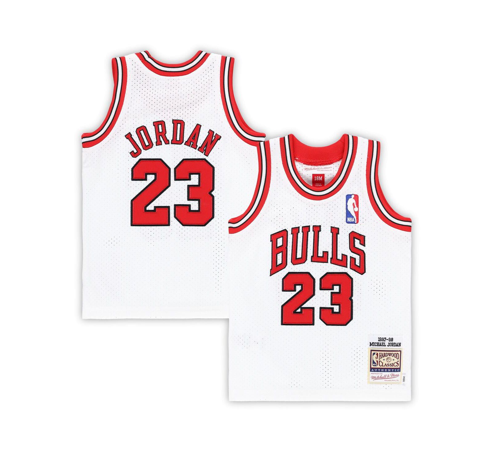 Детская джерси Mitchell & Ness Michael Jordan White Chicago Bulls 1997/98 Hardwood Classics Authentic
