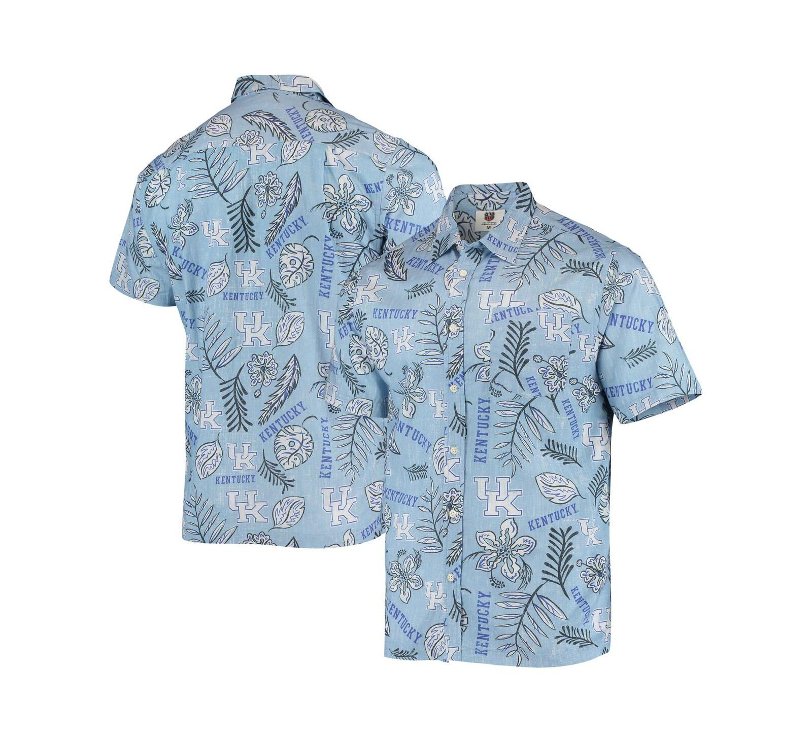 Мужская рубашка Wes & Willy Light Blue Kentucky Wildcats Vintage-Like Floral Button-Up