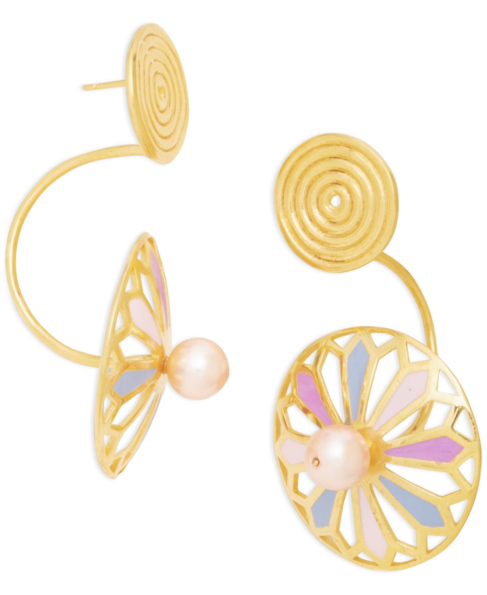 Серьги Nectar Nectar New York 18k Gold-Plated Pink Cultured Pearl Statement