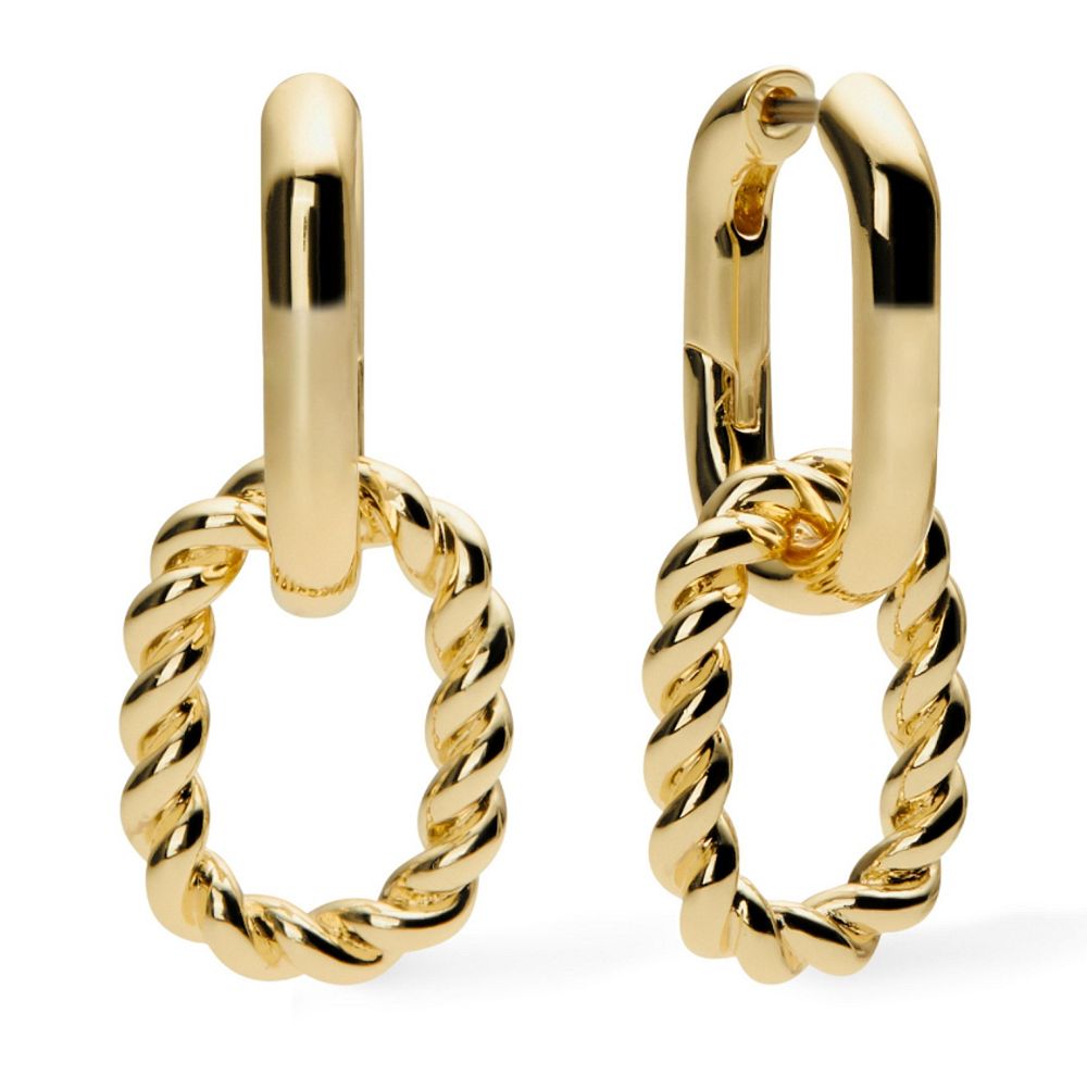 Серьги-кольца Ana Luisa Ash Double 14K Gold-Plated