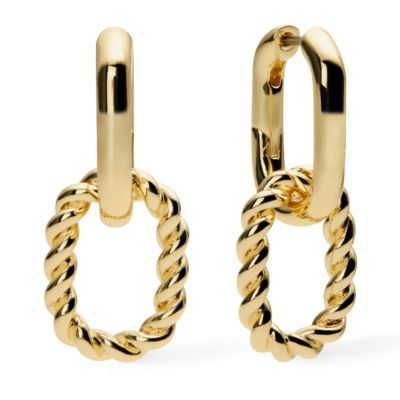 Серьги-кольца Ana Luisa Ash Double 14K Gold-Plated