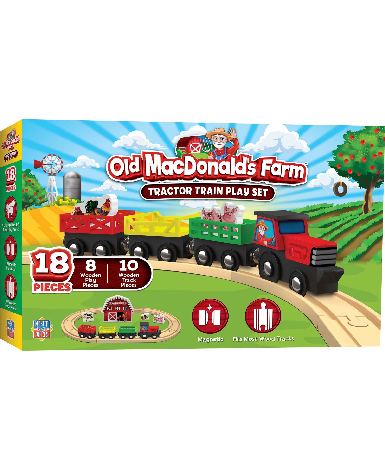 Masterpieces игровой набор Old MacDonald's Farm Tractor Train для детей