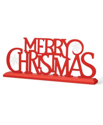 Glitzhome Декор для стола Wood Metal MERRY CHRISTMAS 18"
