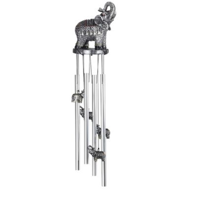 FC Design 23" Long Thai Elephant with Trunk Up Round Top Wind Chime Home Decor Perfect Gift for House Warming, Holidays and Birthdays