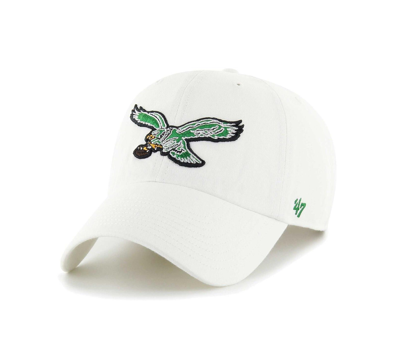 Men's '47 Brand White Distressed Philadelphia Eagles Gridiron Classics Clean Up Legacy Adjustable Hat