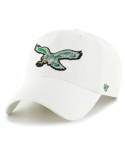 Мужская кепка '47 Brand White Distressed Philadelphia Eagles Gridiron Classics Clean Up Legacy Adjustable