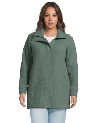 Женское шерстяное пальто Lands' End Plus Size Boucle Fleece