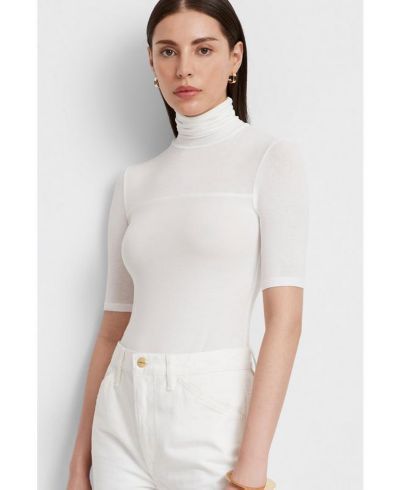 Marcella Women's Niko Sheer-Neckline Half-Sleeve Layering Jersey Top