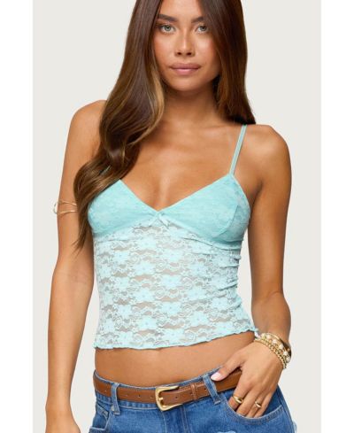Edikted Women's Eira Sheer Lace Tank Top