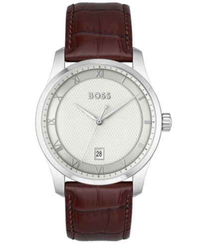Hugo Boss Мужские часы Principle Quartz Brown Leather 41mm