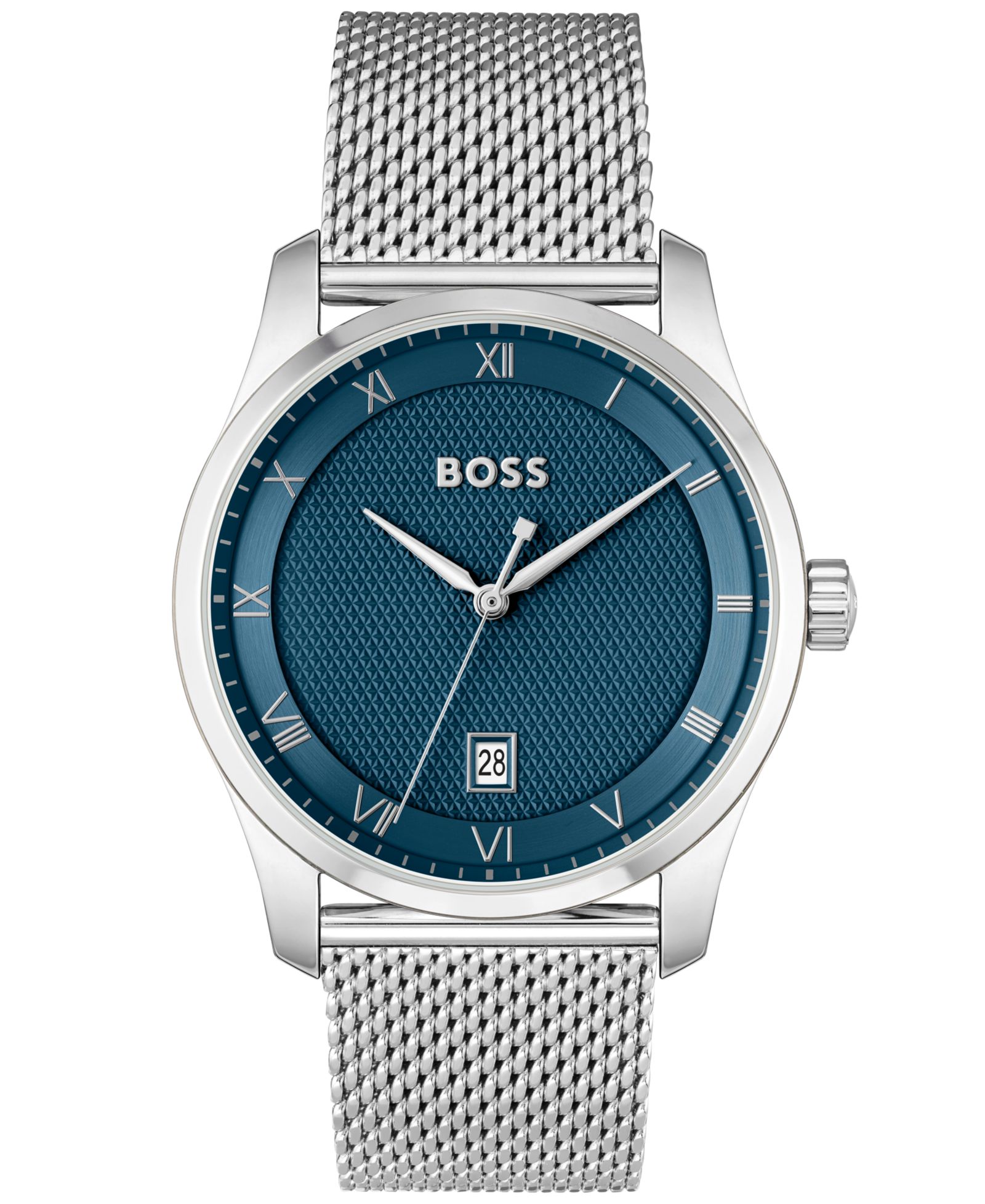 Hugo Boss Мужские часы Principle Quartz Silver-Tone Stainless Steel, 41mm