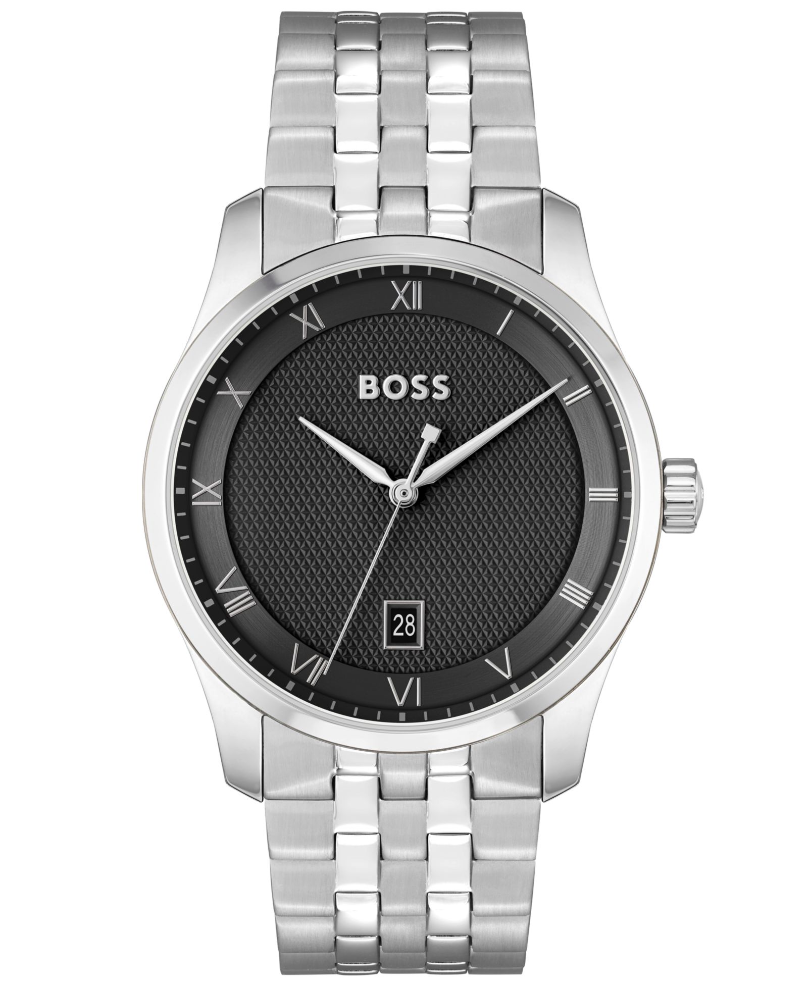 HUGO BOSS Мужские кварцевые часы Principle, серебристые, стальные, 41mm