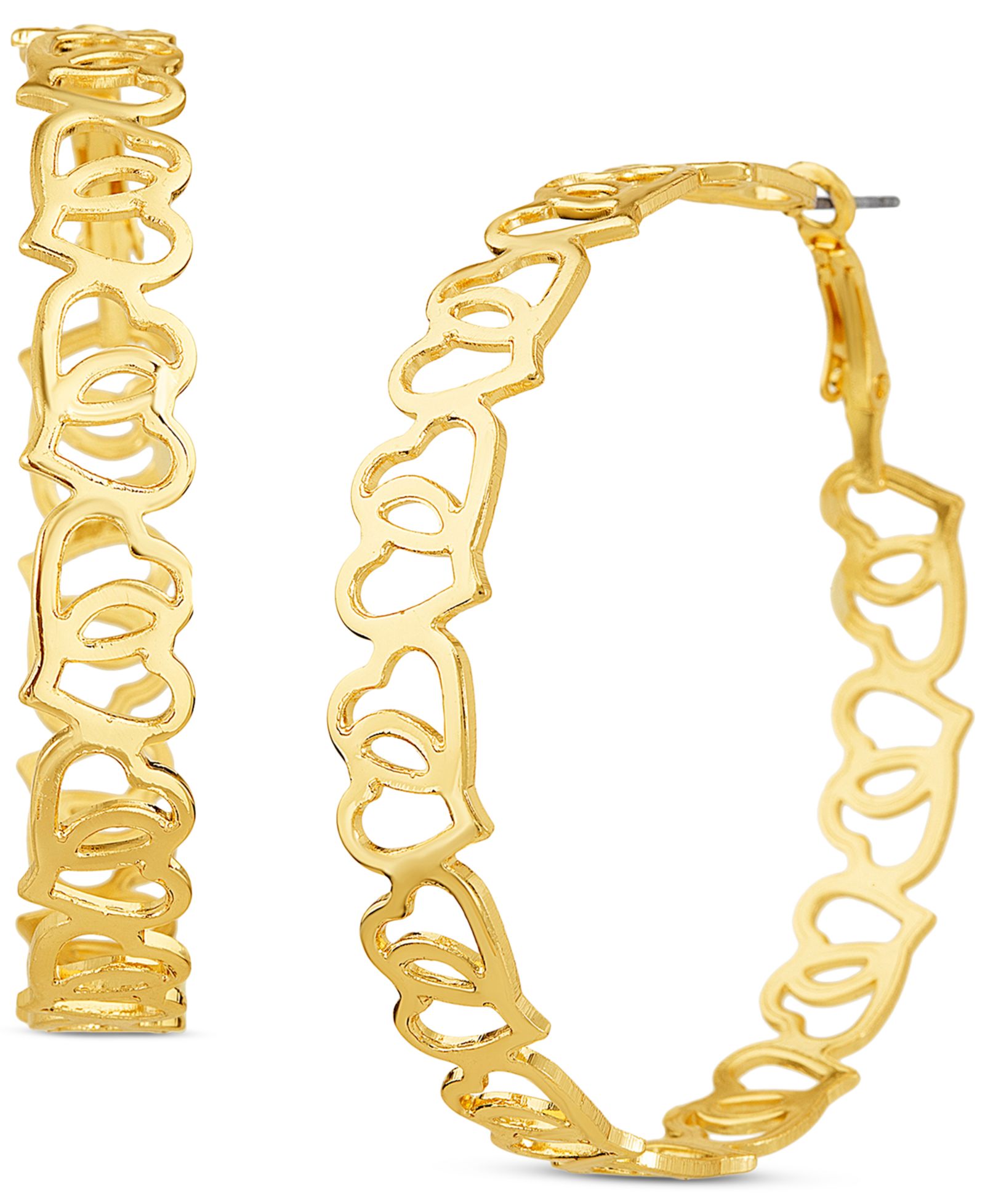 Kensie серьги-кольца Large Heart Cutout, 2.28"