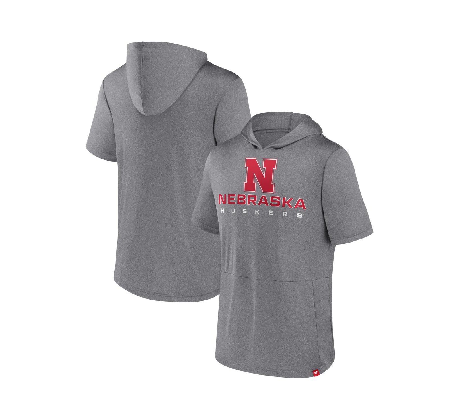 Мужское худи-футболка Fanatics Nebraska Huskers Modern Stack, Heather Gray
