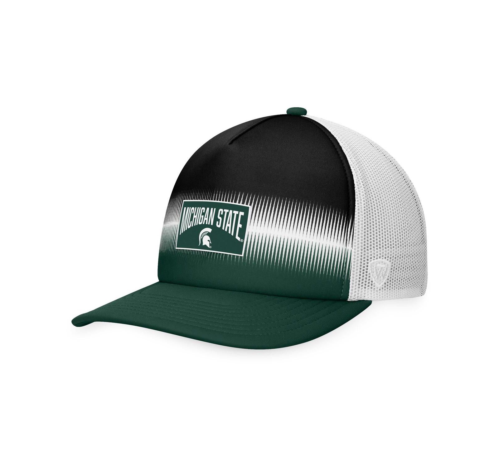 Men's Top of the World Green, Black Michigan State Spartans Daybreak Foam Trucker Adjustable Hat