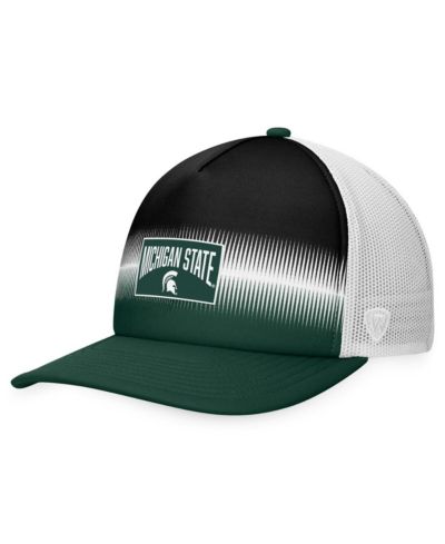 Мужская регулируемая кепка Top of the World Green, Black Michigan State Spartans Daybreak Foam Trucker