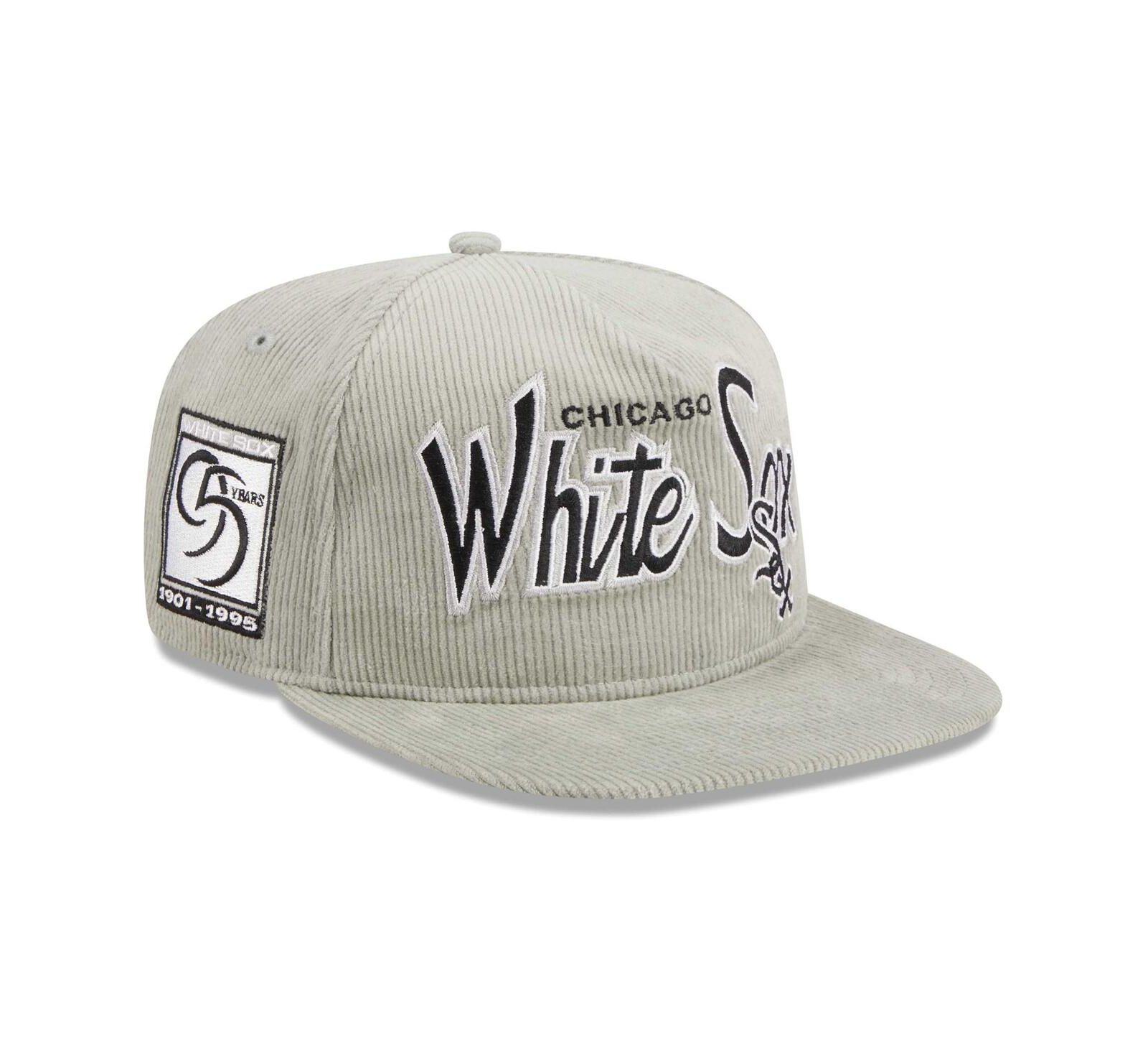 Мужская регулируемая кепка New Era Chicago White Sox из вельвета, серая