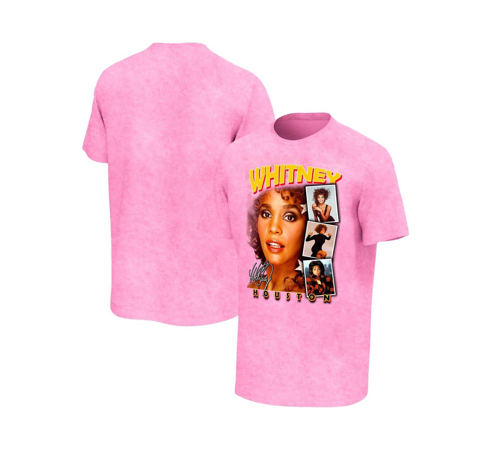 Мужская футболка Philcos Pink Whitney Houston Photo Collage Washed