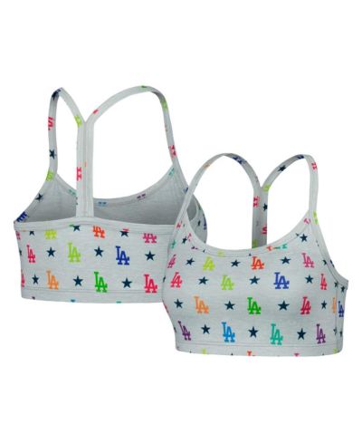 Terez Женский спортивный топ Terez Gray Los Angeles Dodgers TLC Rainbow Bra