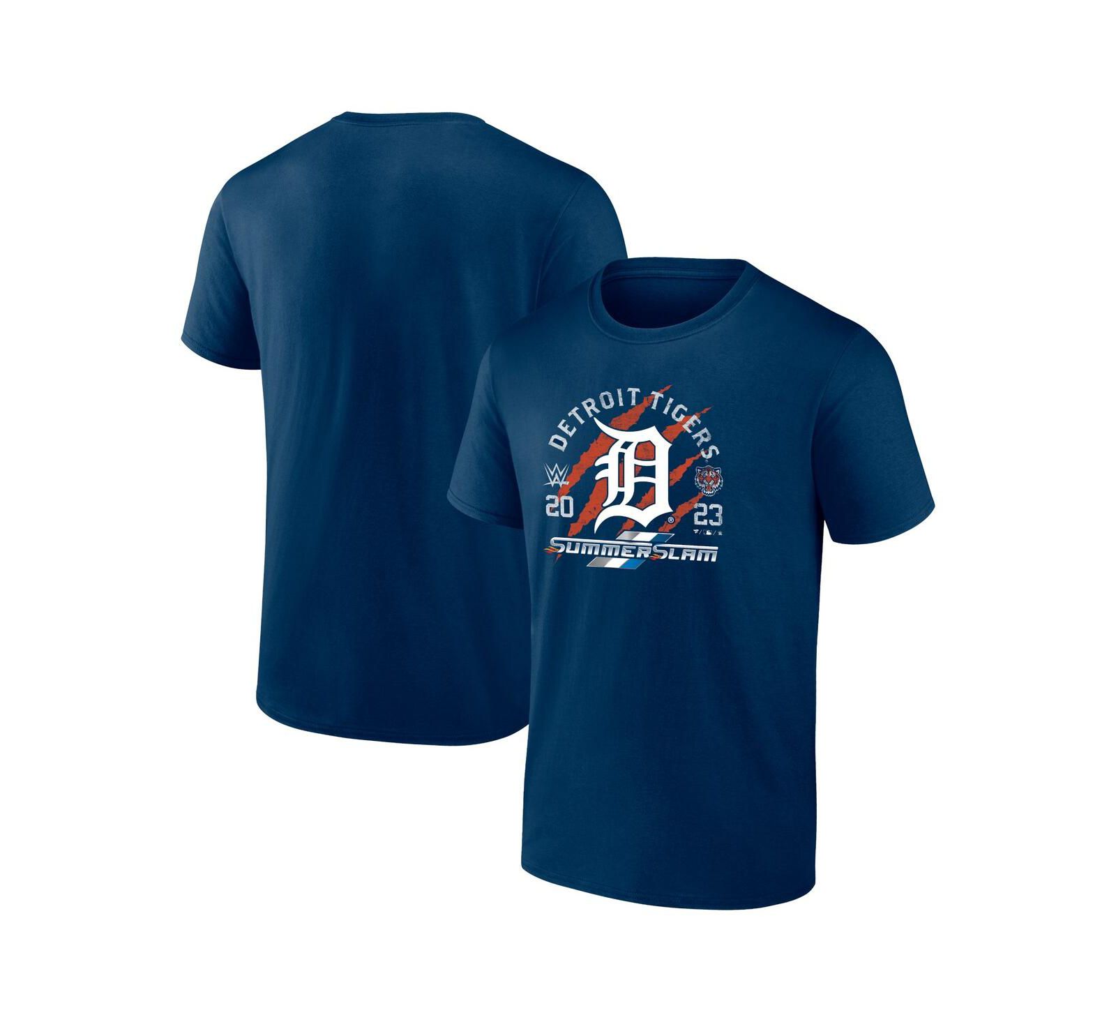 Мужская футболка Fanatics Navy Detroit Tigers X 2023 SummerSlam