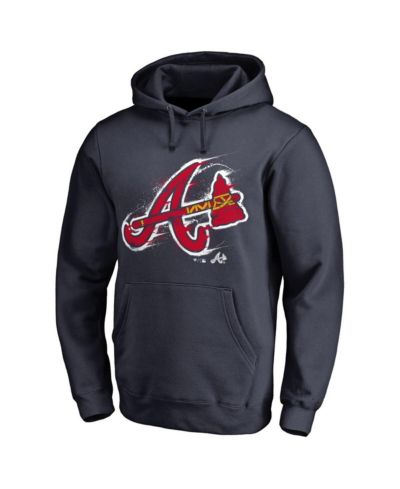 Мужское худи Fanatics Navy Atlanta Braves Splatter Logo
