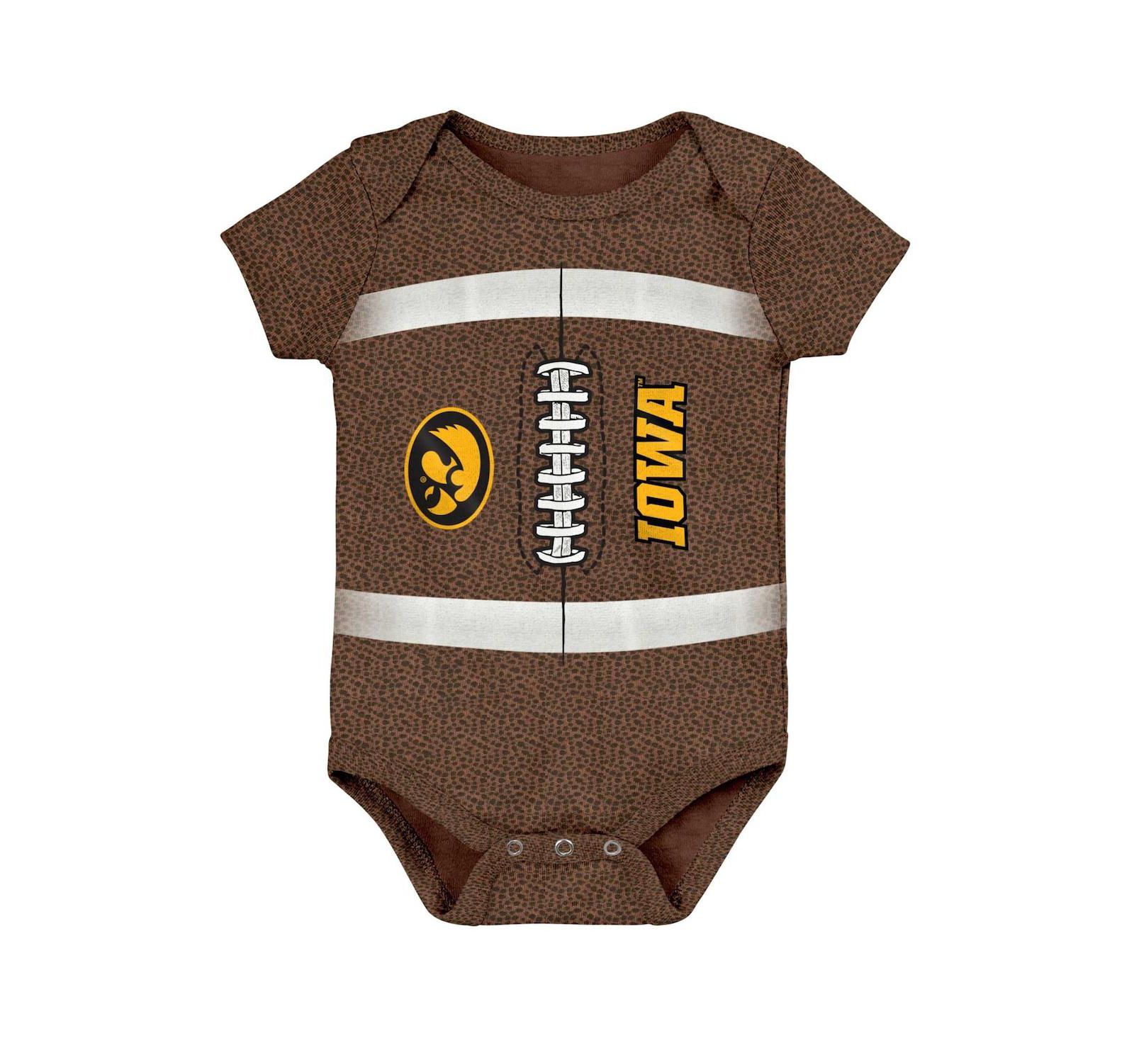 Детский боди Iowa Hawkeyes Catch Me Football для новорожденных и младенцев, коричневый