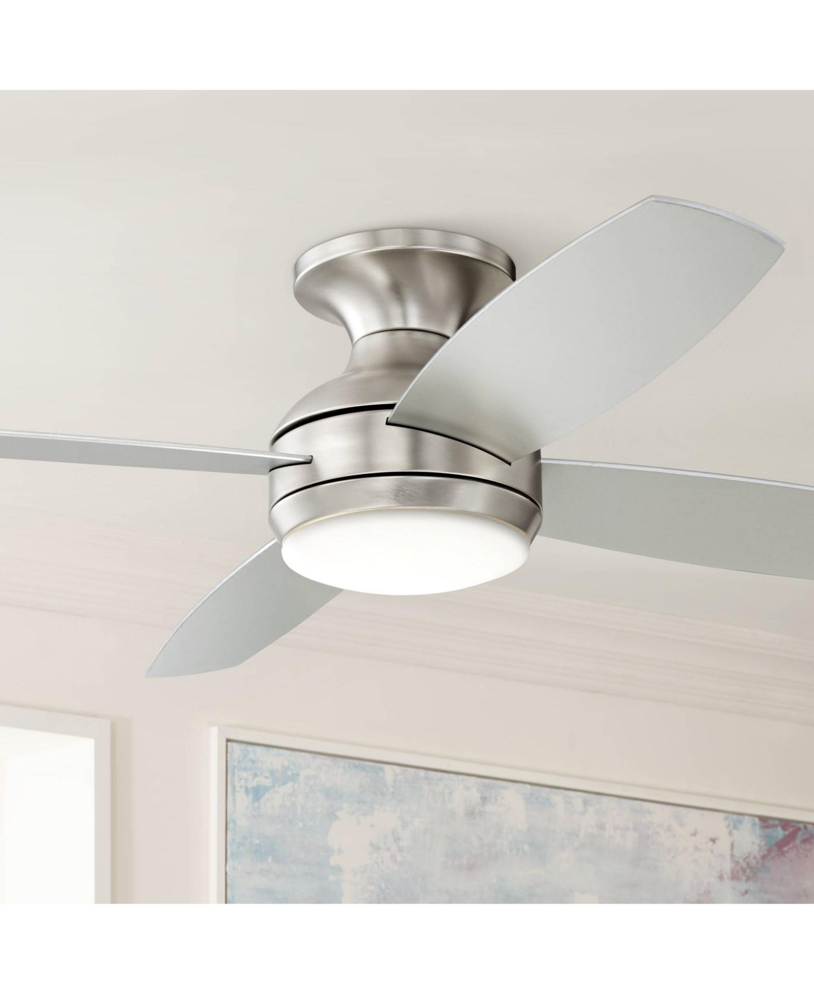 Casa Vieja 52" Elite Modern Dimmable LED Light Remote Control Hugger Indoor Ceiling Fan