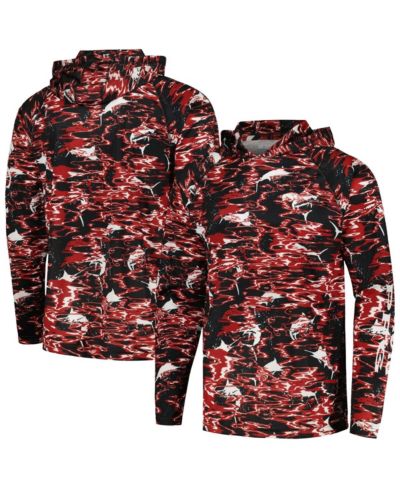 Мужская футболка Columbia Arkansas Razorbacks PFG Terminal Tackle Omni-Shade Long Sleeve Hooded