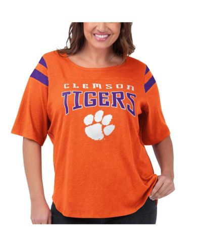 Women's G-III 4Her by Carl Banks Orange Clemson Tigers Plus Size Linebacker Half-Sleeve T-shirt