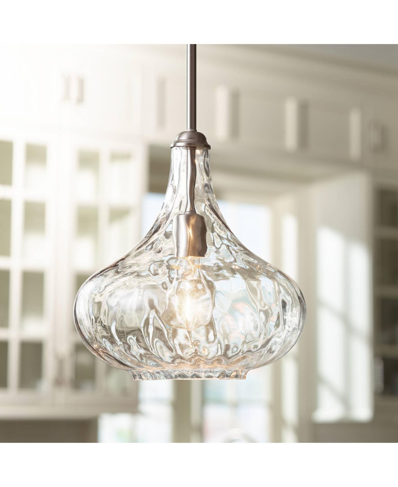Подвесной светильник 360 Lighting Cora Modern Clear Textured Glass Mini Pendant Light