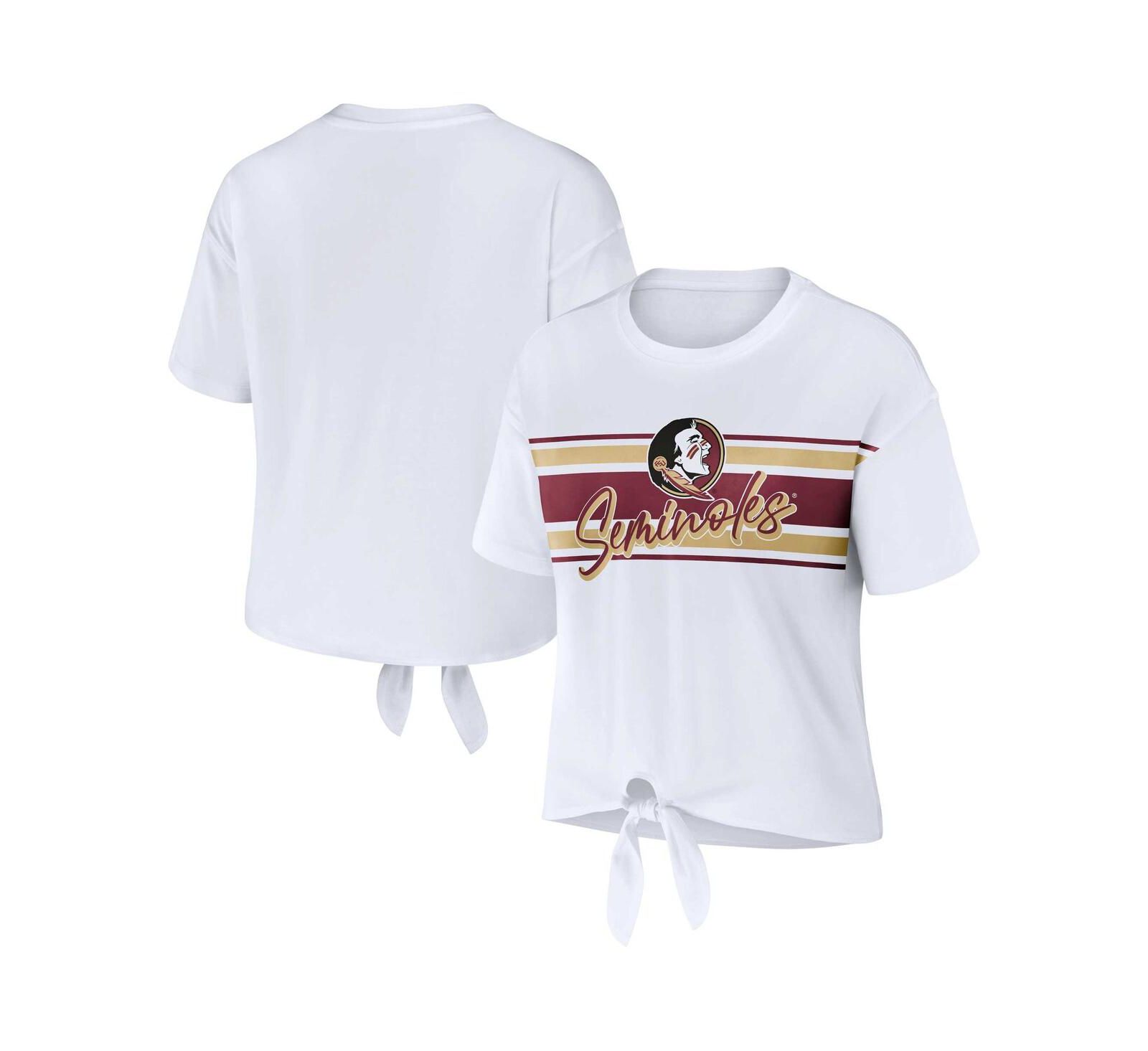 Женская укороченная футболка WEAR by Erin Andrews Florida State Seminoles Striped White