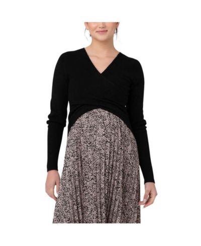 Материнская трикотажная кофта Ripe Maternity Willa Cross Front Nursing Black