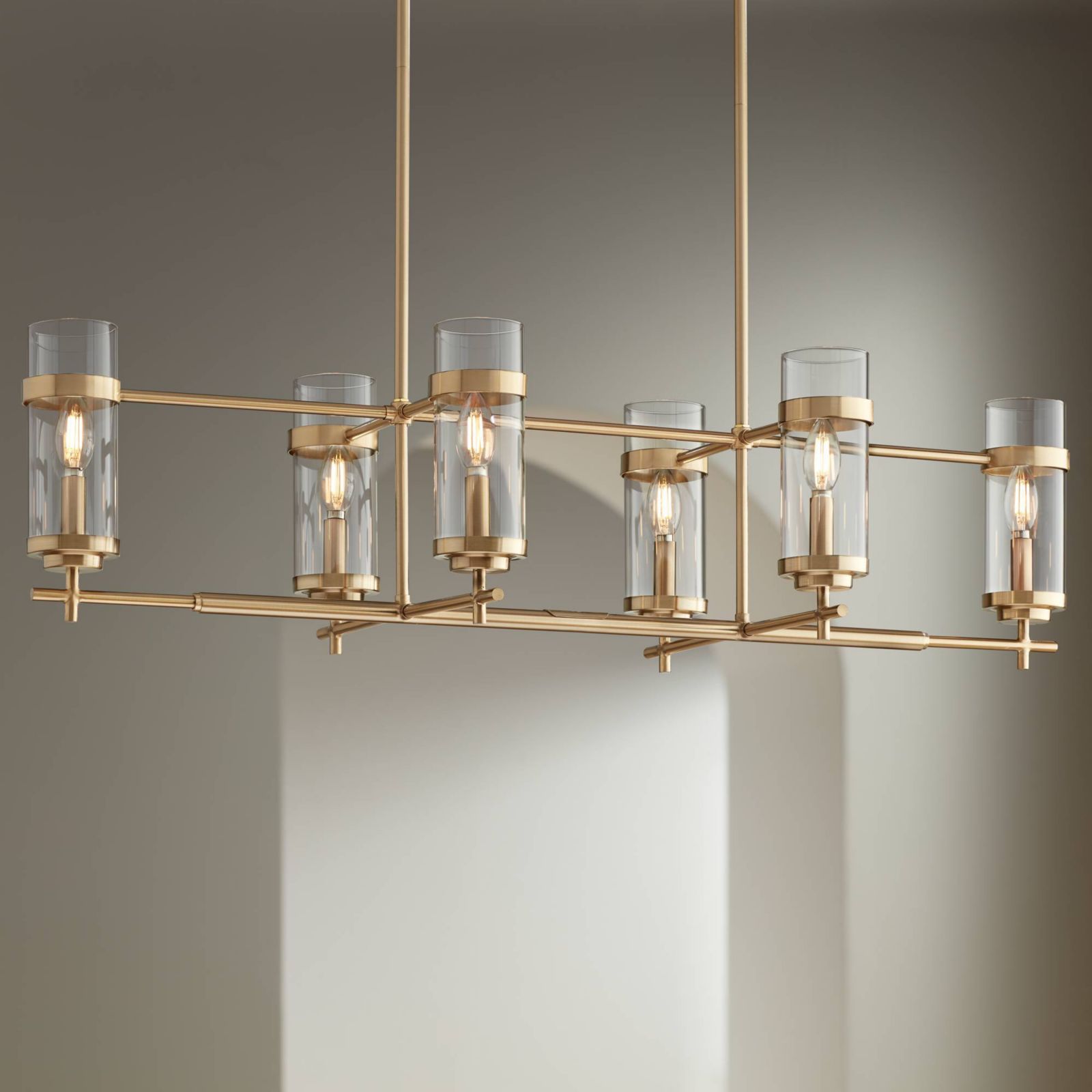 Possini Euro Design Подвесная люстра Mikel с прозрачным стеклом, 42" Wide, 6-Light