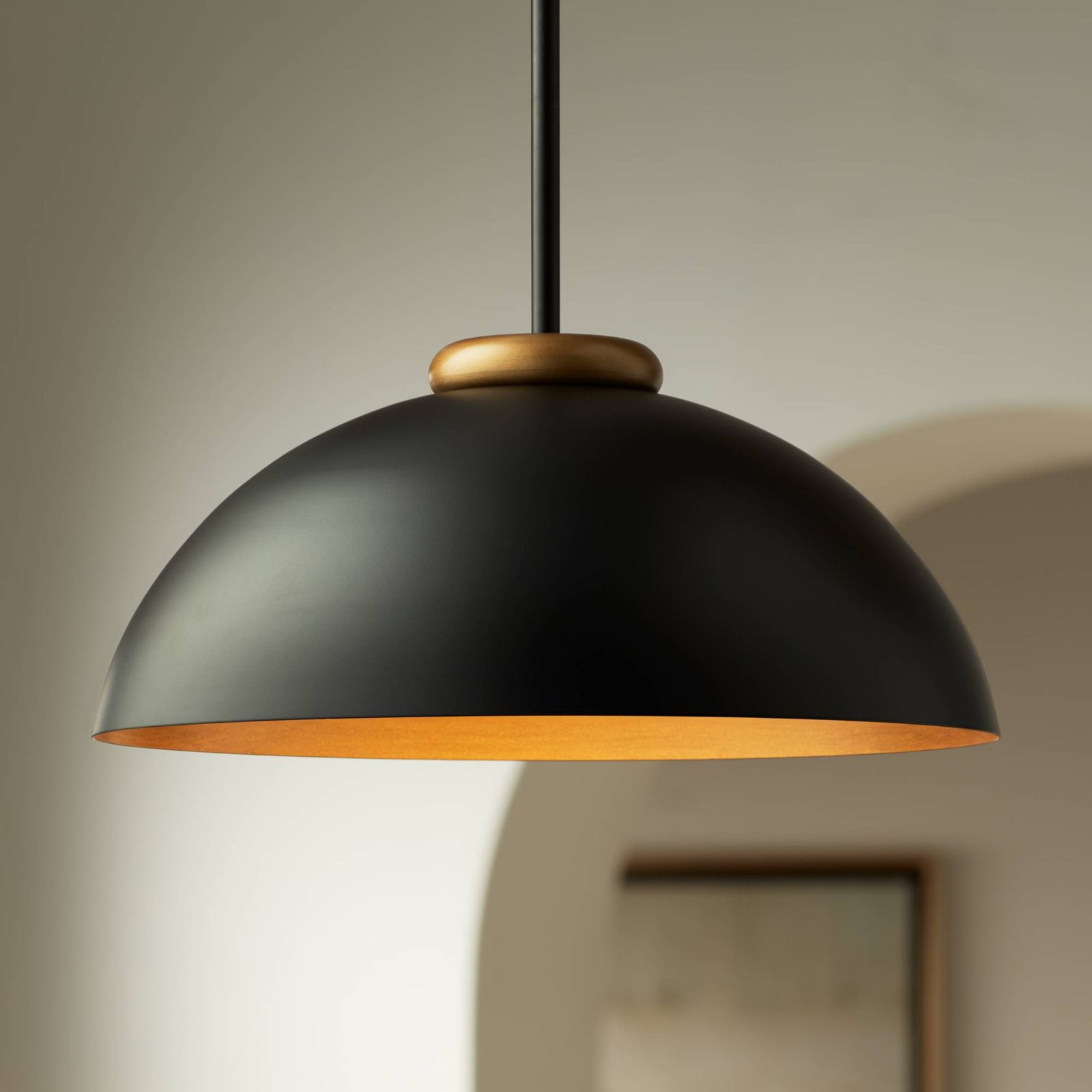 Possini Euro Design Janie 15.5" Pendant Light, Modern Industrial Dome Metal Shade for Dining Room, Kitchen, Foyer & High Ceilings