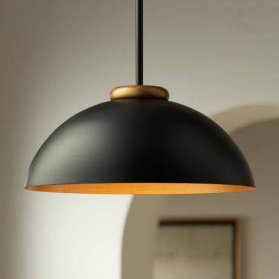 Possini Euro Design Janie 15.5" Pendant Light, Modern Industrial Dome Metal Shade for Dining Room, Kitchen, Foyer & High Ceilings