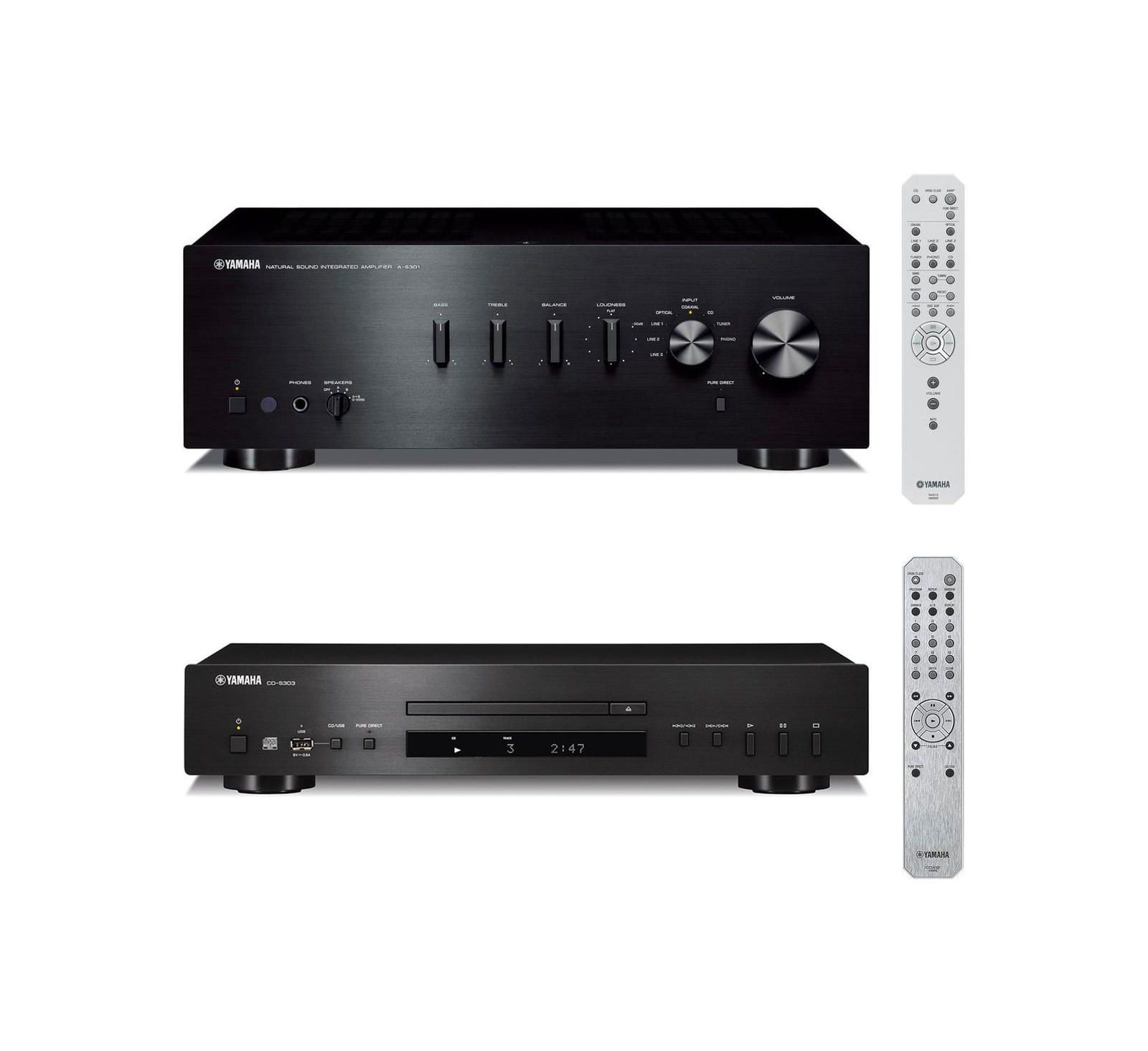 CD-проигрыватель Yamaha CD-S303 с поддержкой MP3/WMA/LPCM/FLAC/USB и усилителем A-S301